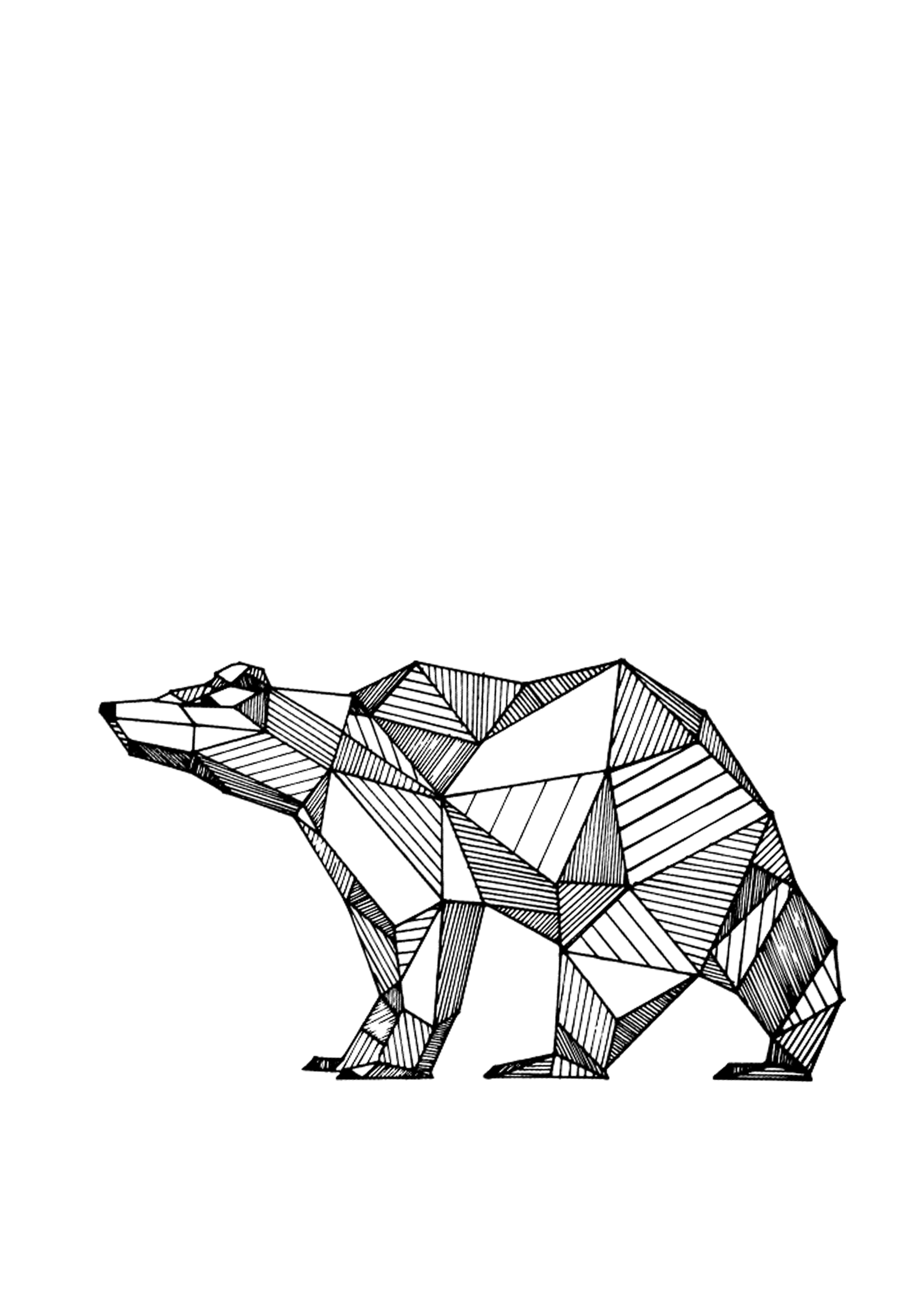 2480x3508 Geometric Drawings Animals Black And White - White Drawings