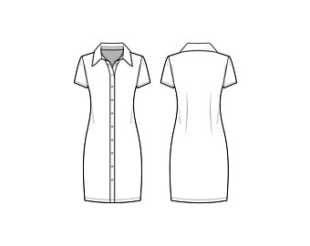 340x270 Dress Flat Drawing Etsy - White Dress Drawing