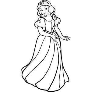 302x302 How To Draw Snow White, Step - White Dress Drawing
