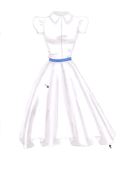 450x618 How To Draw White Fabric I Draw Fashion - White Dress Drawing