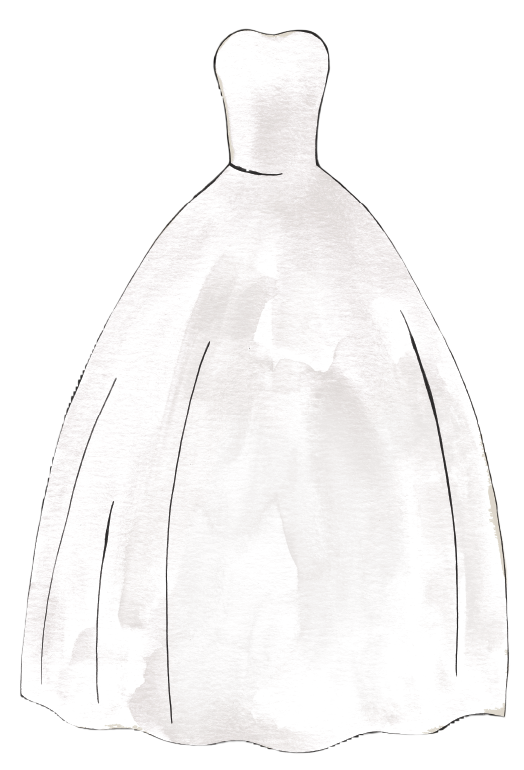 524x770 Silhouette Guide - White Dress Drawing