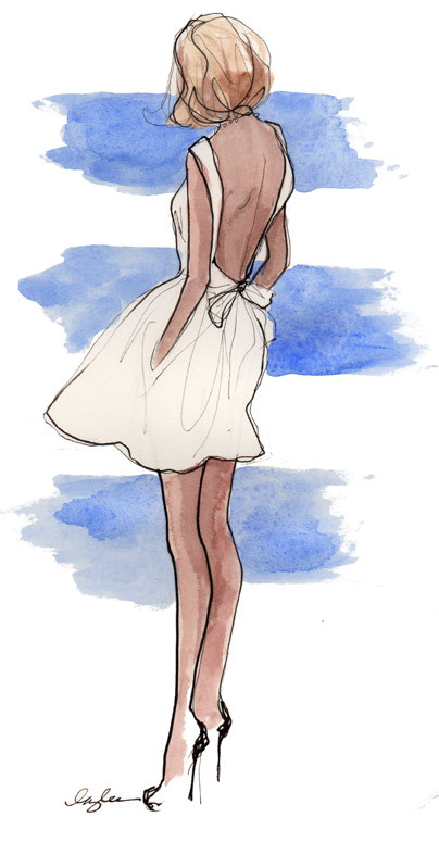 404x775 Little White Dress The Sketch Book Inslee Haynes - White Dress Drawing