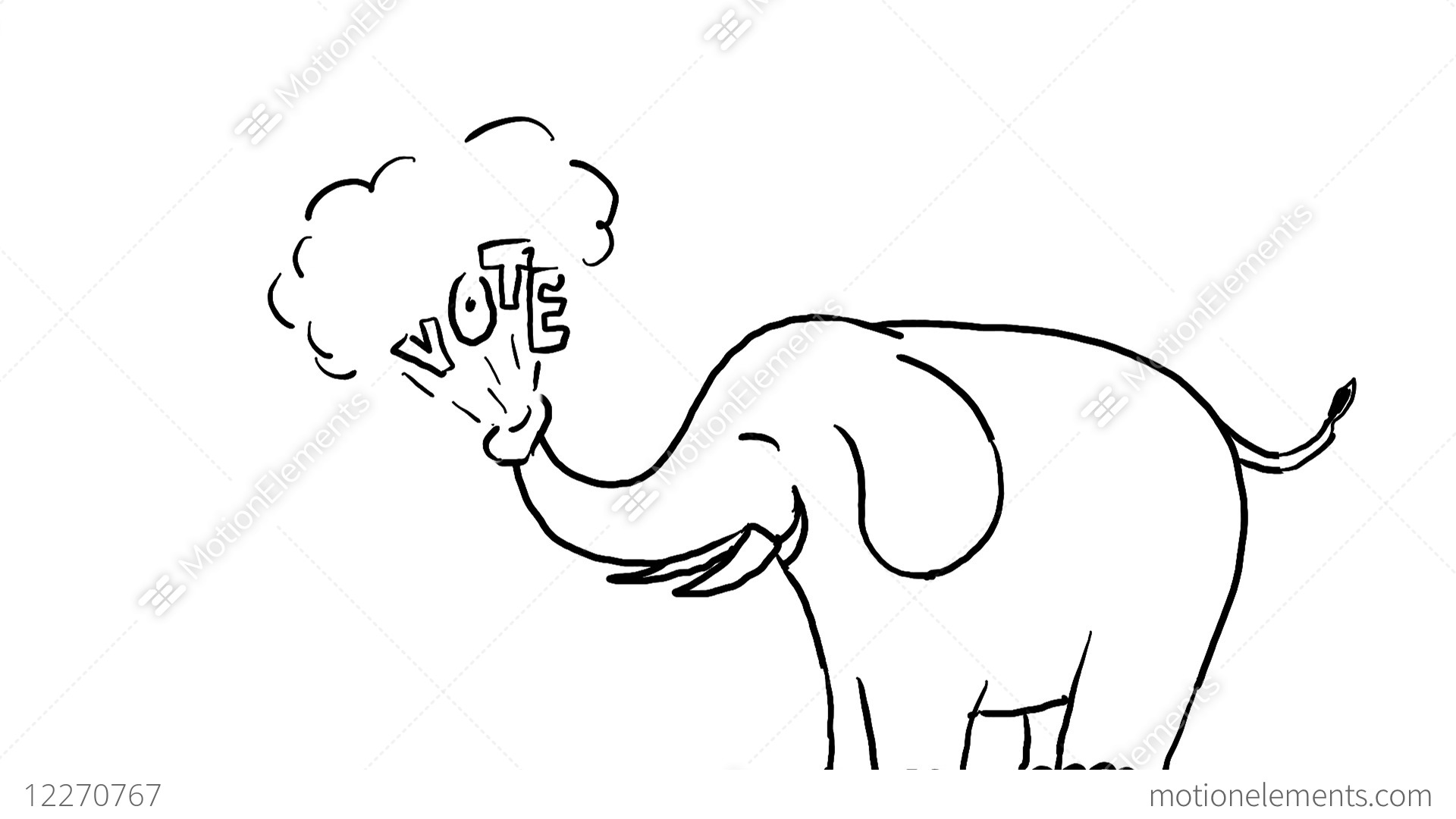 1920x1080 white elephant vote drawing animation stock animation - White Elephant Drawing