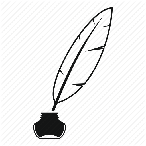 512x512 Antique, Drawing, Feather, Ink, Pen, Quill, White Icon - White Feather Drawing