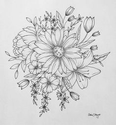 236x254 Floral - White Flower Drawing
