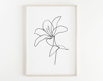 340x270 Flower Drawing Etsy - White Flower Drawing