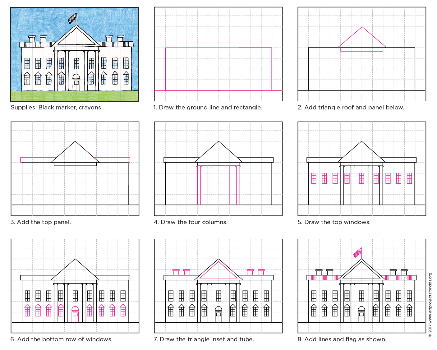 1406x1126 Draw The White House Art Projects For Kids - White House Drawing