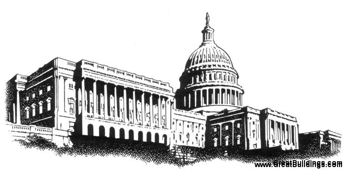 700x349 Great Buildings Drawing - White House Drawing