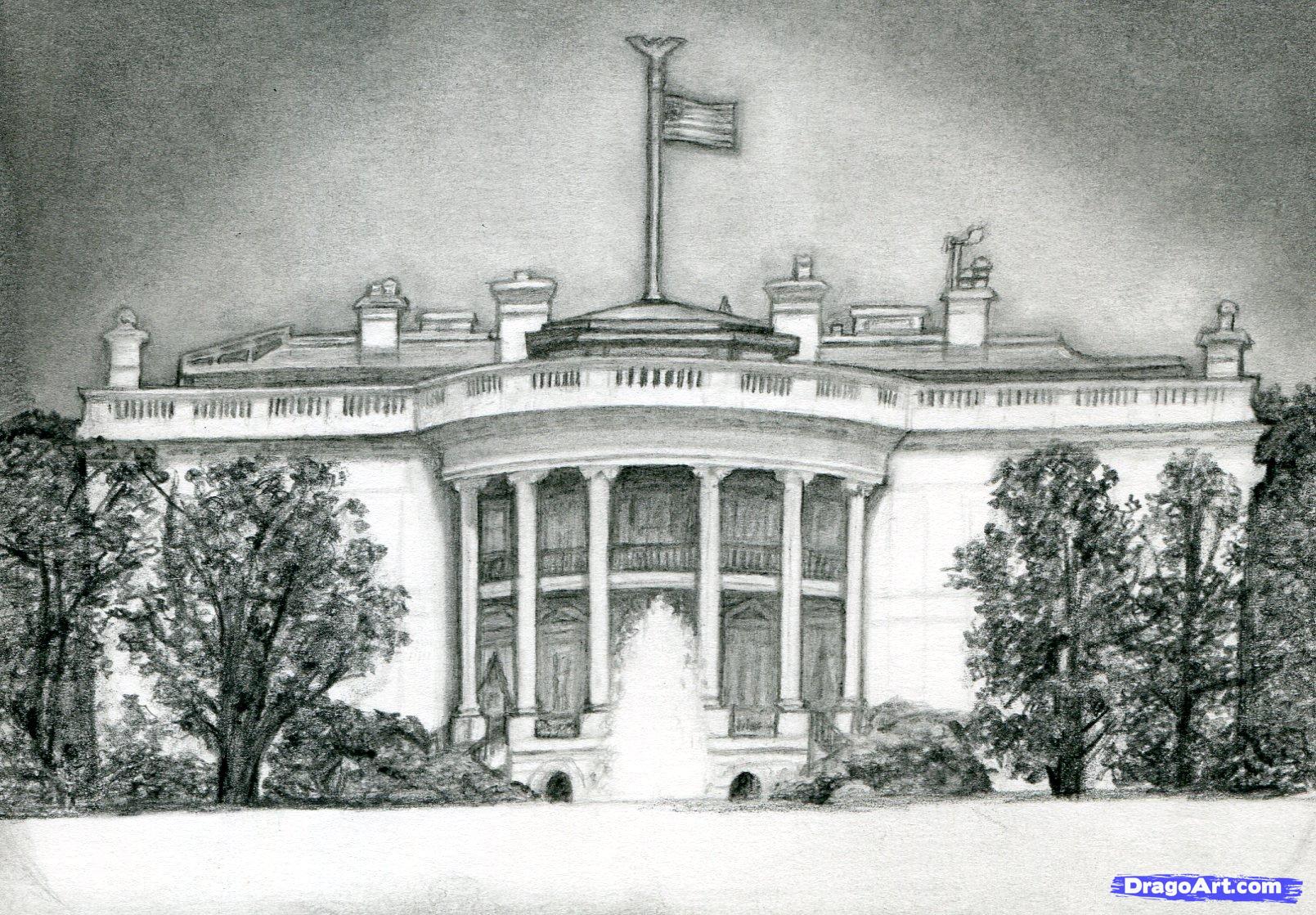 White House Drawing at PaintingValley.com | Explore collection of White ...