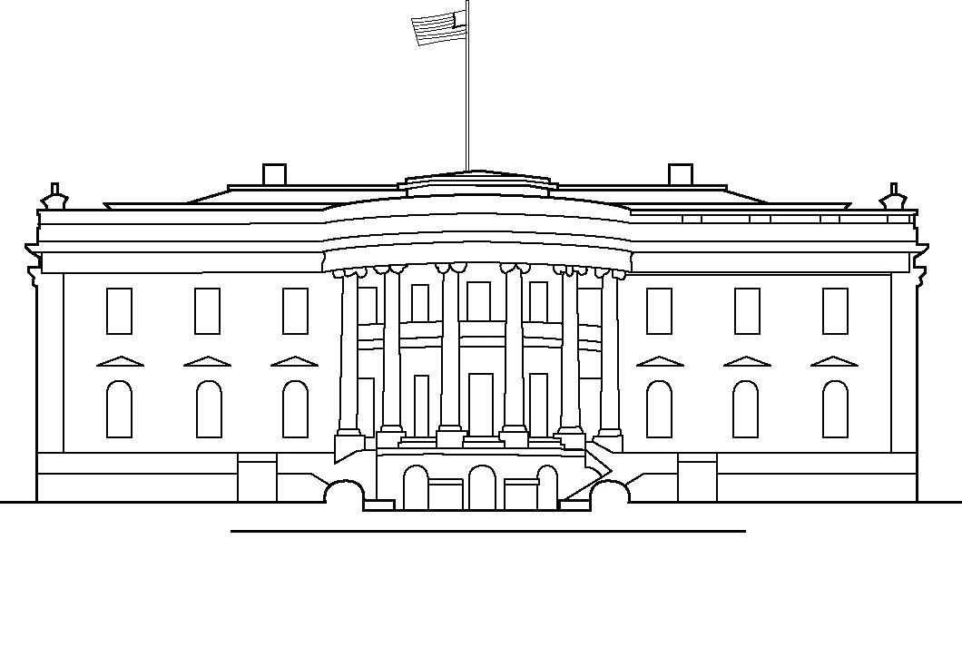 1060x724 White House Coloring Page - White House Drawing