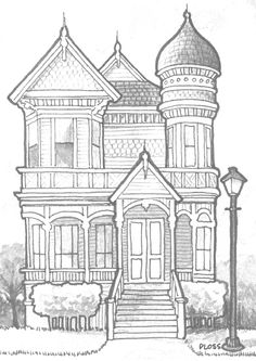 236x333 Old House Line Drawing - White House Line Drawing