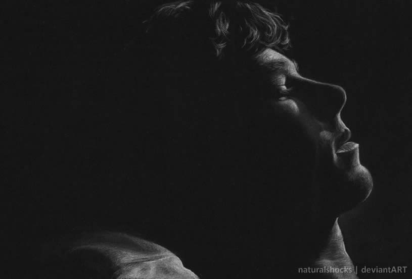 815x553 Out Of Darkness - White Pencil Drawing