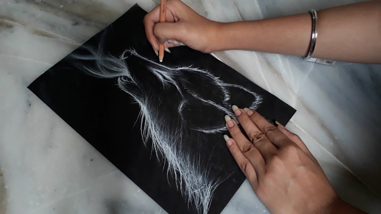 1280x720 Drawing With White Charcoal Pencil The Galaxy Artist - White Pencil Drawing