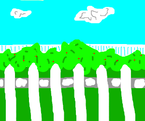 300x250 white picket fence drawing - White Picket Fence Drawing