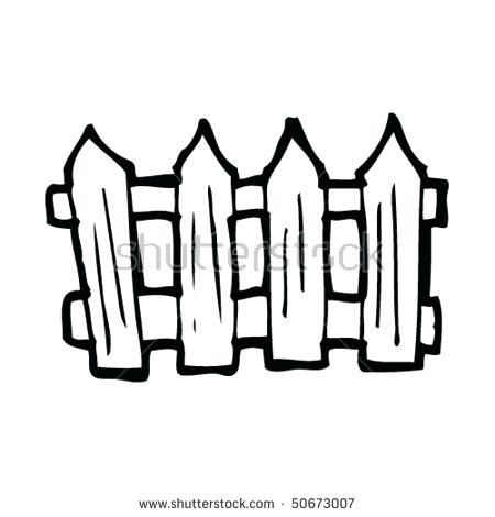 450x470 fence drawing - White Picket Fence Drawing