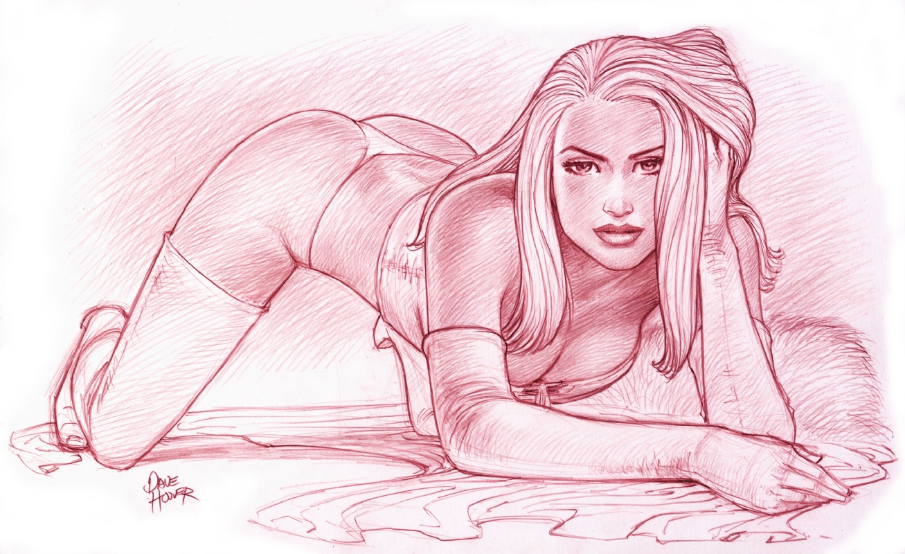 1307x800 white queen sketch, in david hoover's super gals comic art gallery - White Queen Drawing