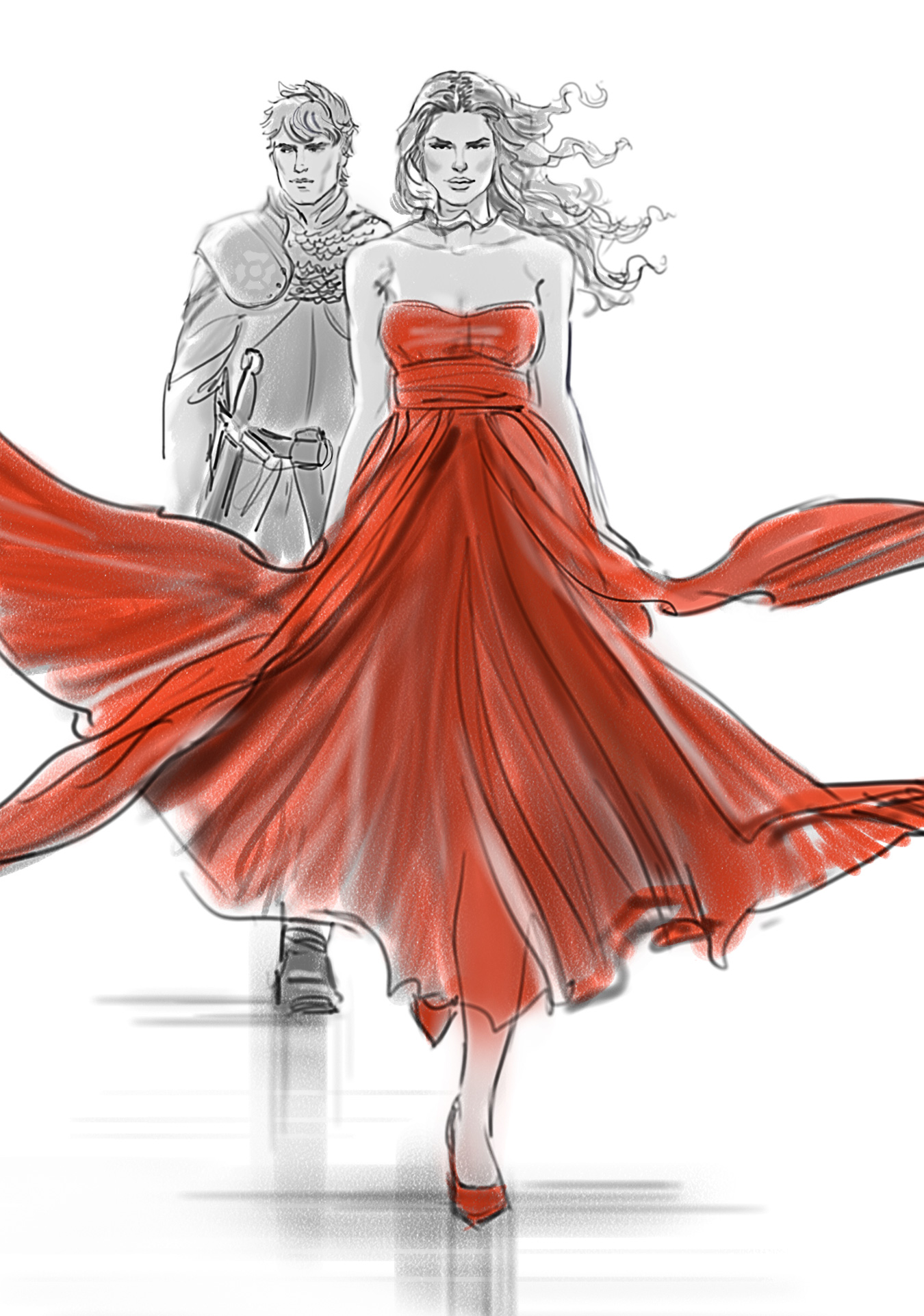 1350x1923  - White Queen Drawing