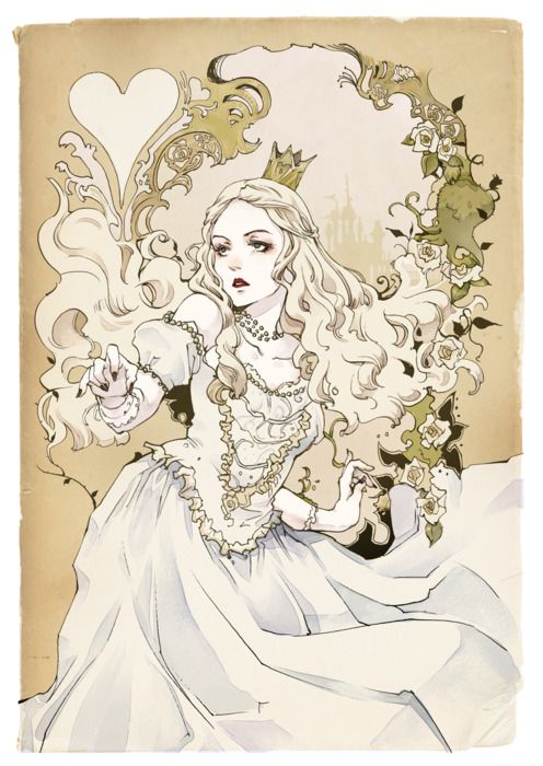 496x700 Alice In Wonderland Drawings The White Queen - White Queen Drawing