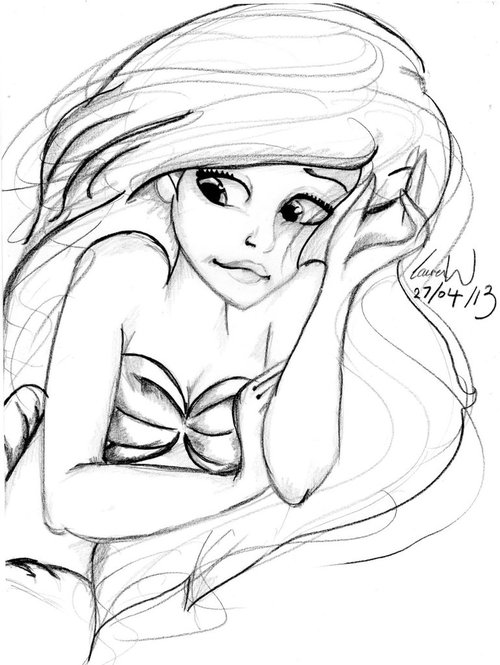 500x665 The Little Mermaid Draw Uploaded - White Queen Drawing