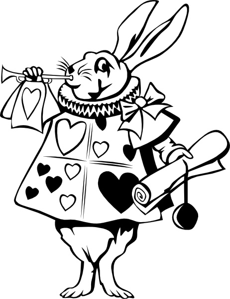 462x599 rabbit from alice in wonderland clip art free vector in open - White Rabbit Alice In Wonderland Drawing