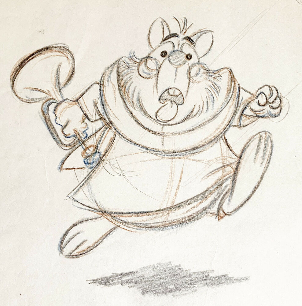 988x1000 disney alice in wonderland white rabbit original production - White Rabbit Alice In Wonderland Drawing
