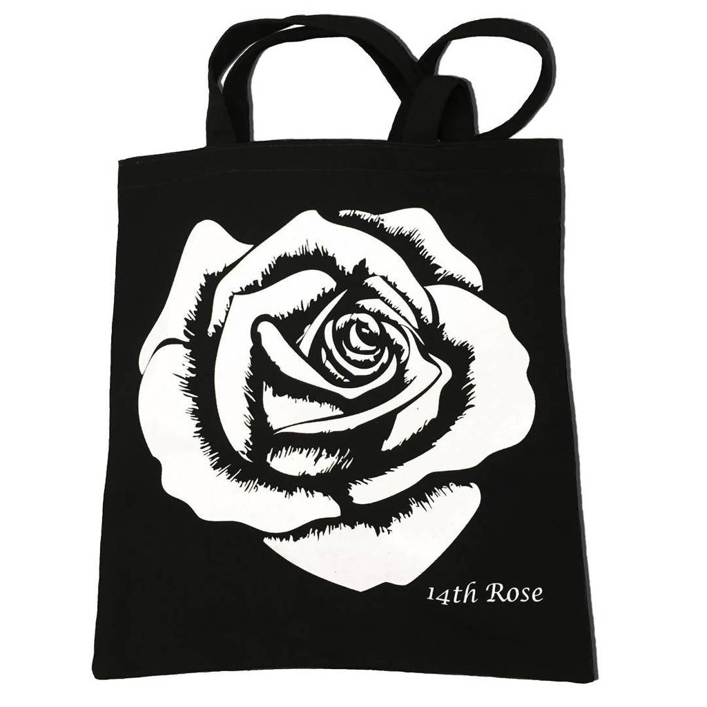 1024x1024 White Rose Tote Made In Usa - White Rose Drawing