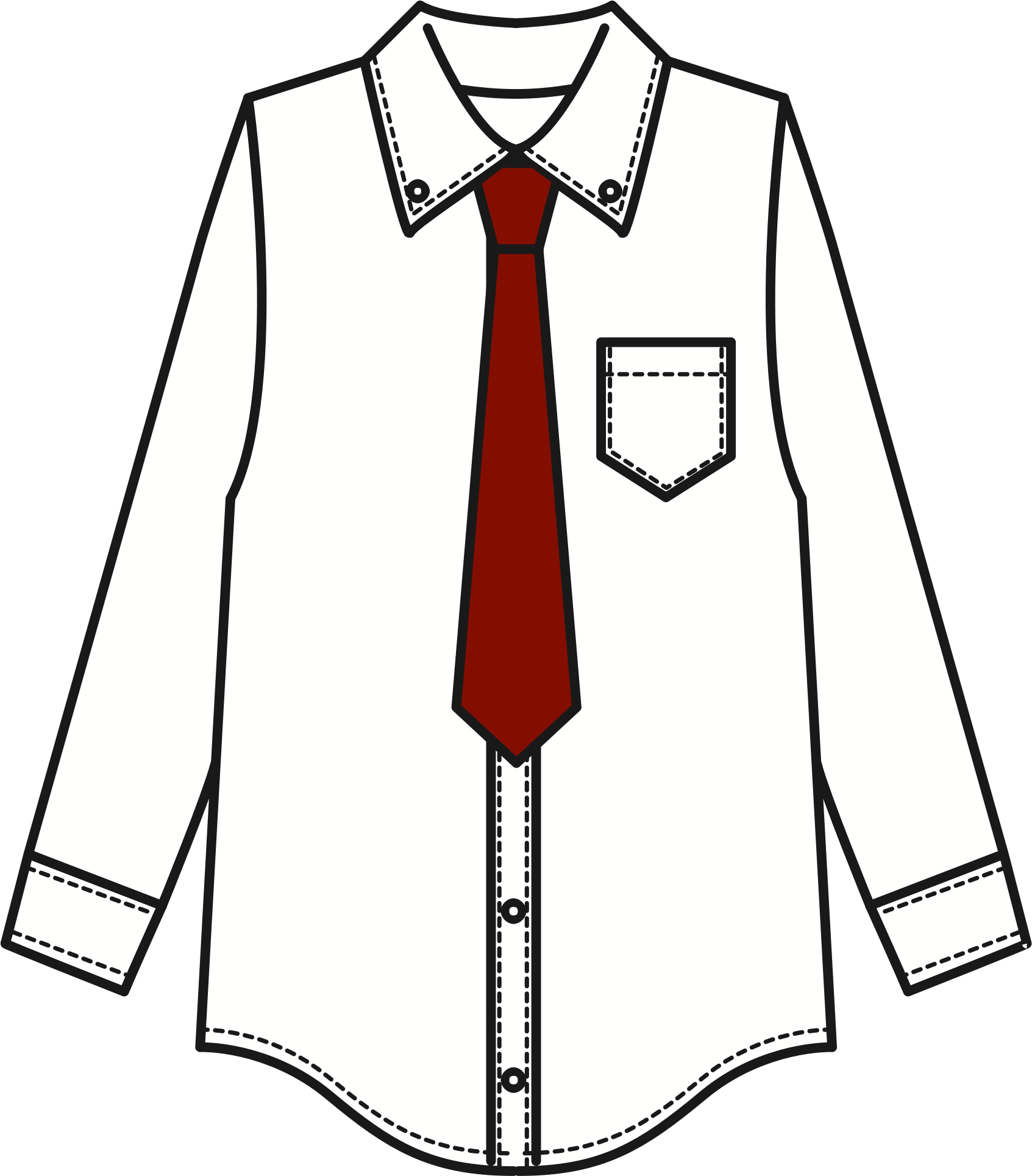 1693x1929 Clipart - White Shirt Drawing
