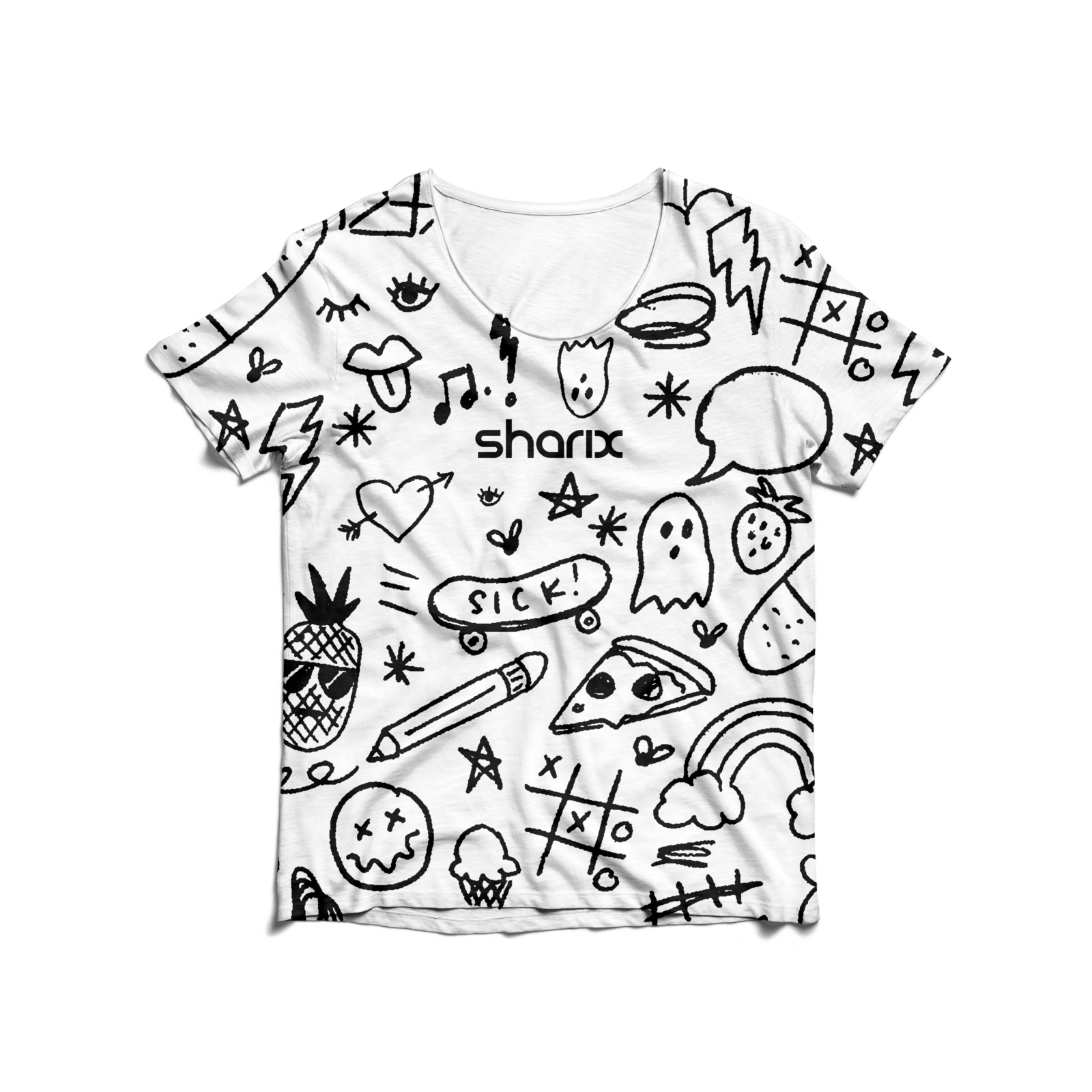 1600x1600 Deleuze White - White T Shirt Drawing