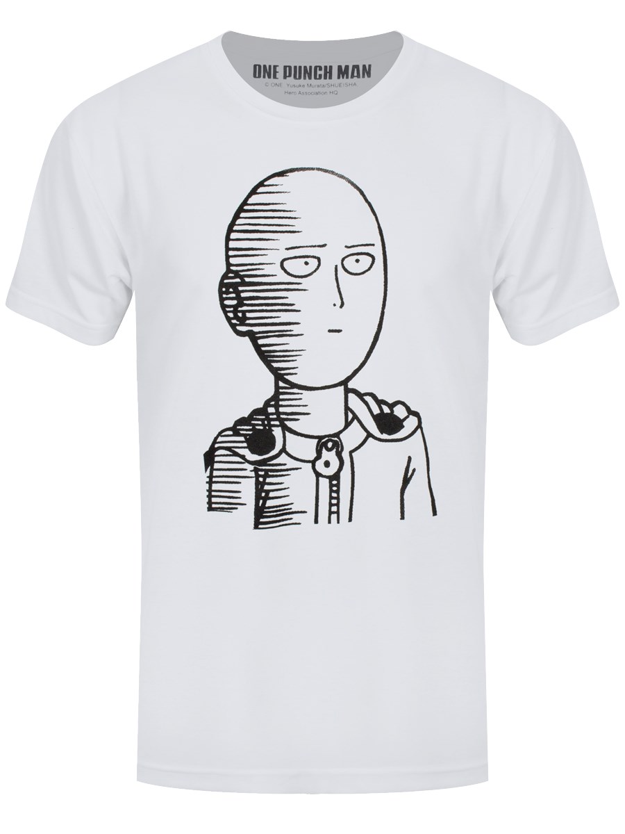 900x1200 One Punch Man Saitama Draw Men's White T Shirt - White T Shirt Drawing