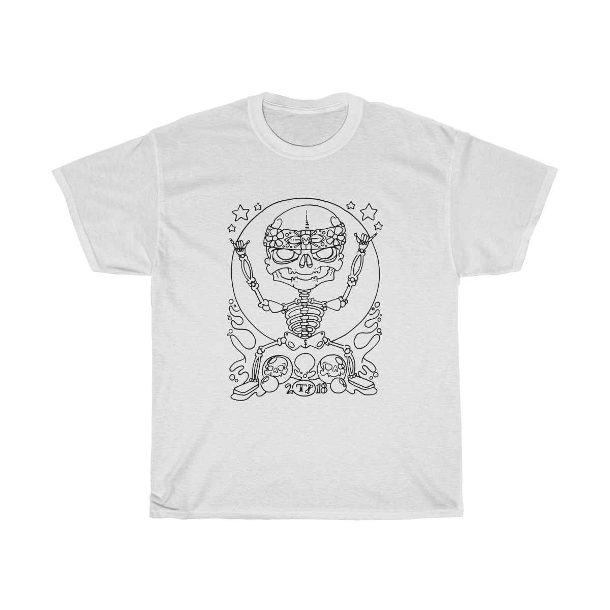 1200x1200 Skeleton White T Shirt - White T Shirt Drawing