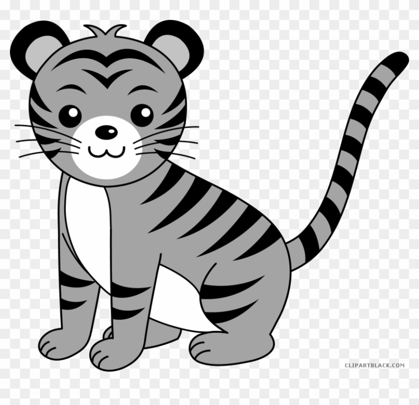 840x813 Cute Tiger Animal Free Black White Clipart Images Clipartblack - White Tiger Face Drawing
