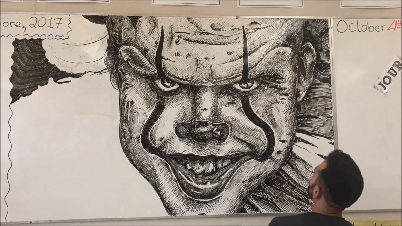 1280x720 pennywise timelapse whiteboard drawing - Whiteboard Drawings