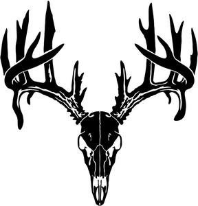 288x300 whitetail deer skull silhouette great free clipart, silhouette - Whitetail Deer Skull Drawings