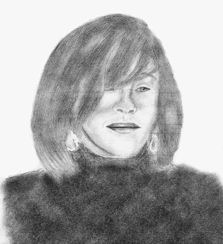 733x800 see how to draw whitney houston let's draw people - Whitney Houston Drawing