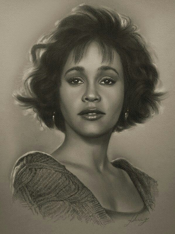 598x800 whitney houston music pencil portrait, pencil drawings, pencil art - Whitney Houston Drawing