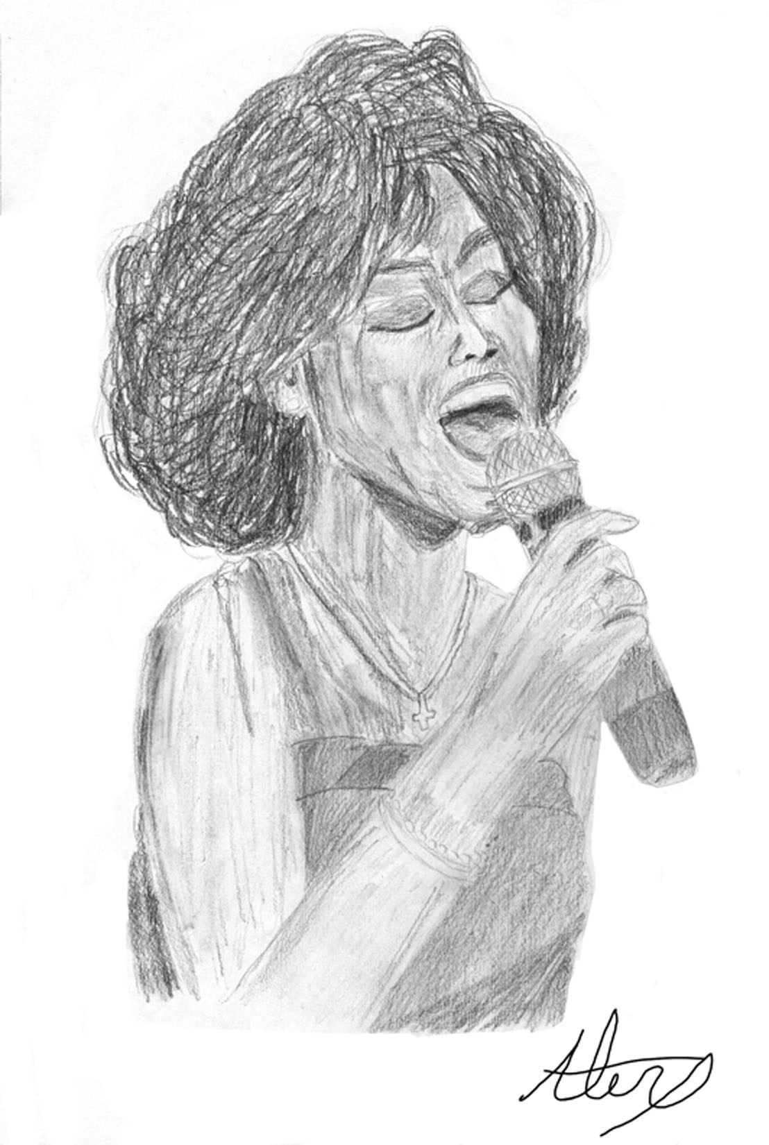 1108x1650 whitney houston i will always love you - Whitney Houston Drawing