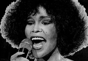 300x209 framed pencil drawing of whitney houston ebay - Whitney Houston Drawing