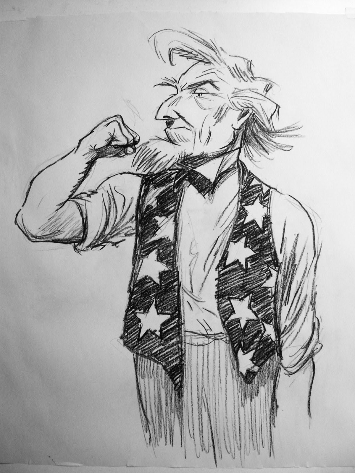 1200x1600 Drawing Uncle Sam - Whole Drawing