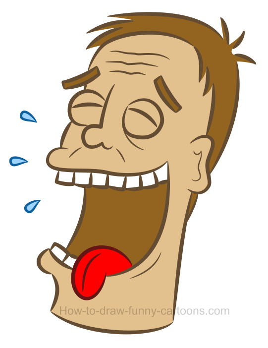 541x702 How To Draw A Laughing Cartoon Character - Whole Drawing