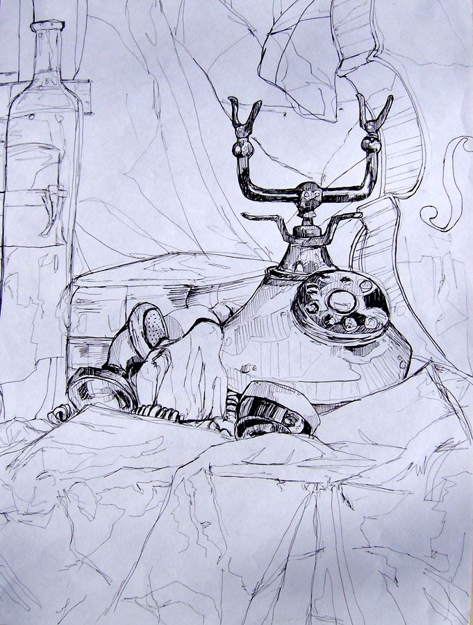 681x900 observational still life emphasis through mark making good use - Whole Drawing