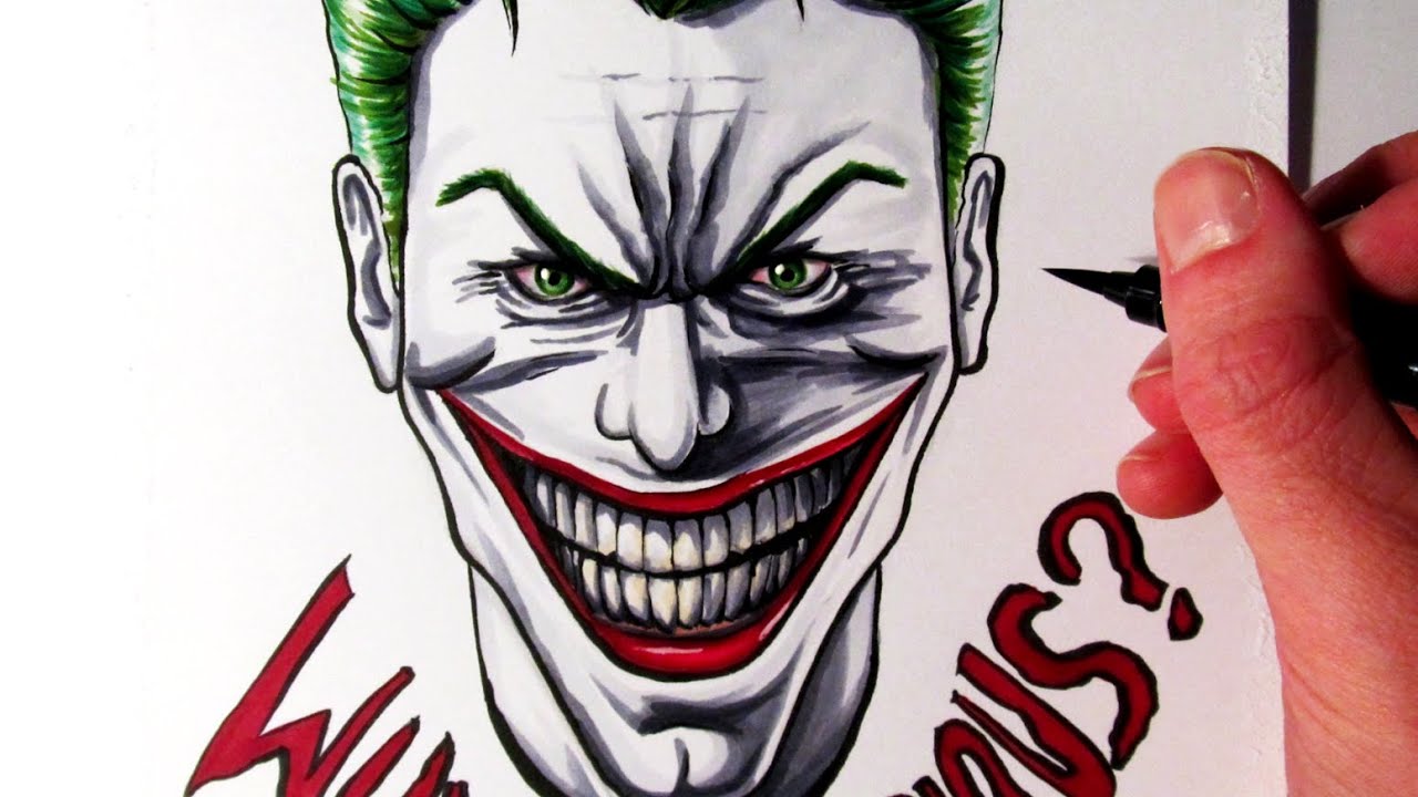 1280x720 Let's Draw The Joker - Why So Serious Joker Drawing