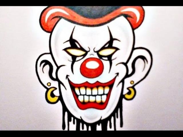 640x480 drawn clown wicked clown free clip art stock illustrations - Wicked Clown Drawings