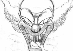 300x210 wicked clown sketches evil clown drawings - Wicked Clown Drawings