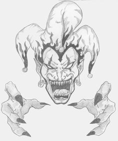 236x282 Evil Clown Drawings - Wicked Clown Drawings