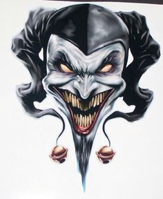 236x288 drawing clown skull troller us - Wicked Jester Drawings