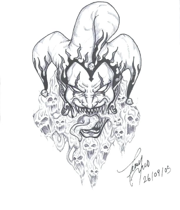 612x712 wicked jester stencil images reverse search - Wicked Jester Drawings