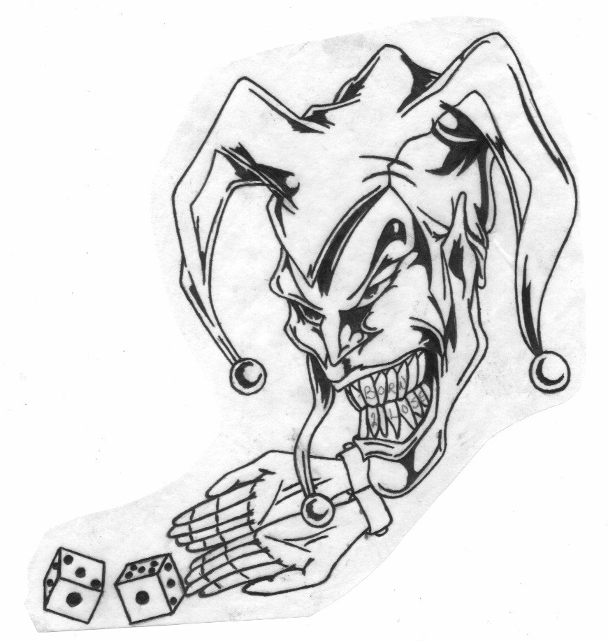 870x917 amazing jester tattoo designs - Wicked Jester Drawings