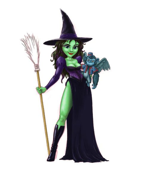 480x600 Pin Up Witch Another Oz Inspired Pin Up - Wicked Witch Of The West Drawing