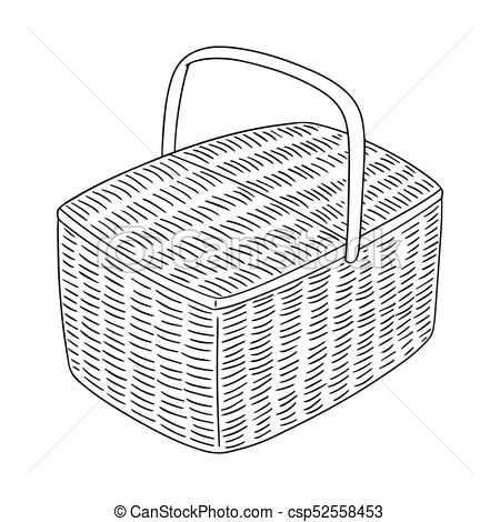 450x470 vector set of wicker basket clipart vector - Wicker Basket Drawing