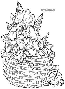 250x340 wicker baskets and floral arrangements pattern package - Wicker Basket Drawing
